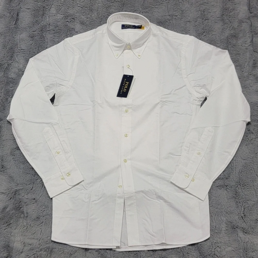 Polo Ralph Lauren Shirt Mens 16 White Oxford Classic Long Sleeve Button Down